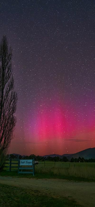 This shows a display of the aurora from the Tharwa area where the workshop will be conducted