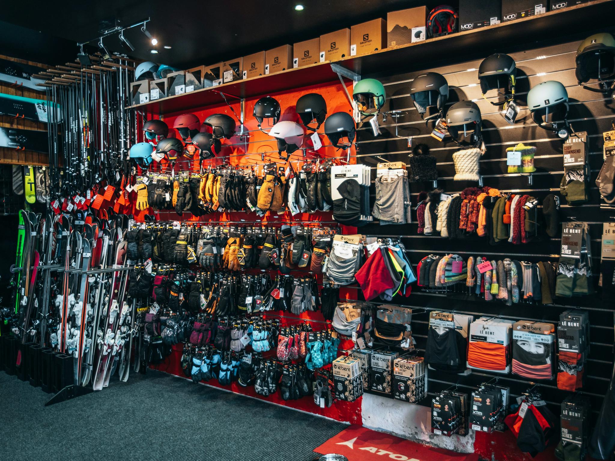 Helmets, gloves, balaclavas, beanies