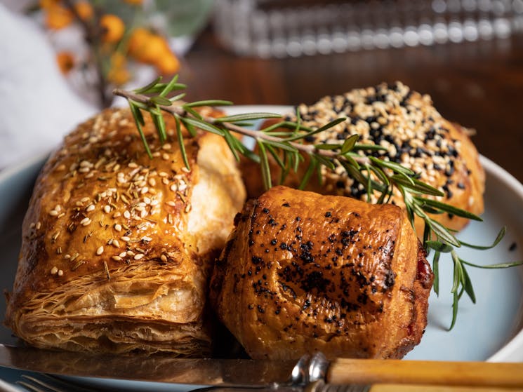 A selection of savoury freshly baked pastries