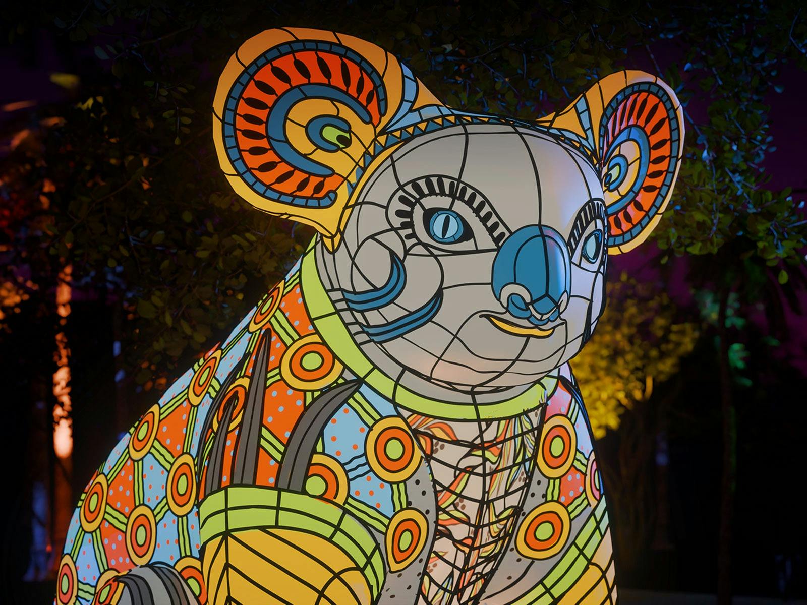 Large colourful koala lantern