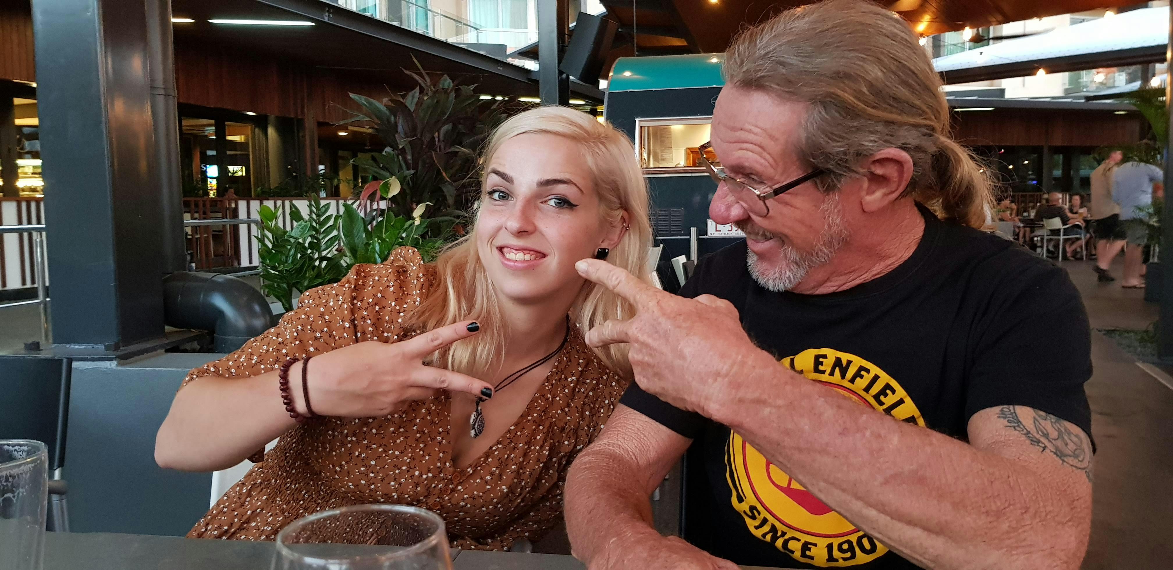 Two people having fun