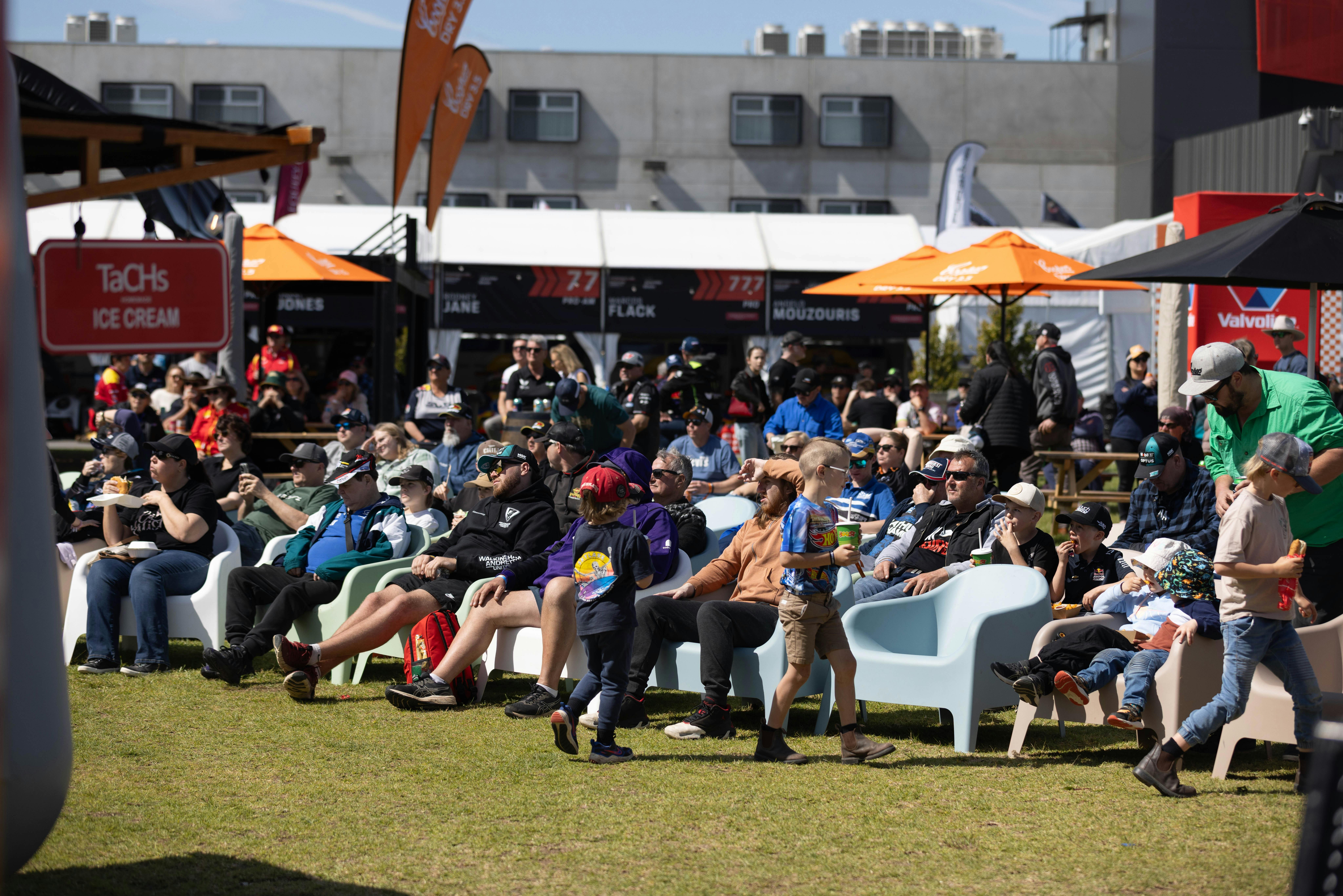 people relaxing at Podium Park