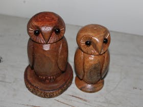 Turned & Hand Carved Owls made from Coastal Banksia & Silky Oak timbers.