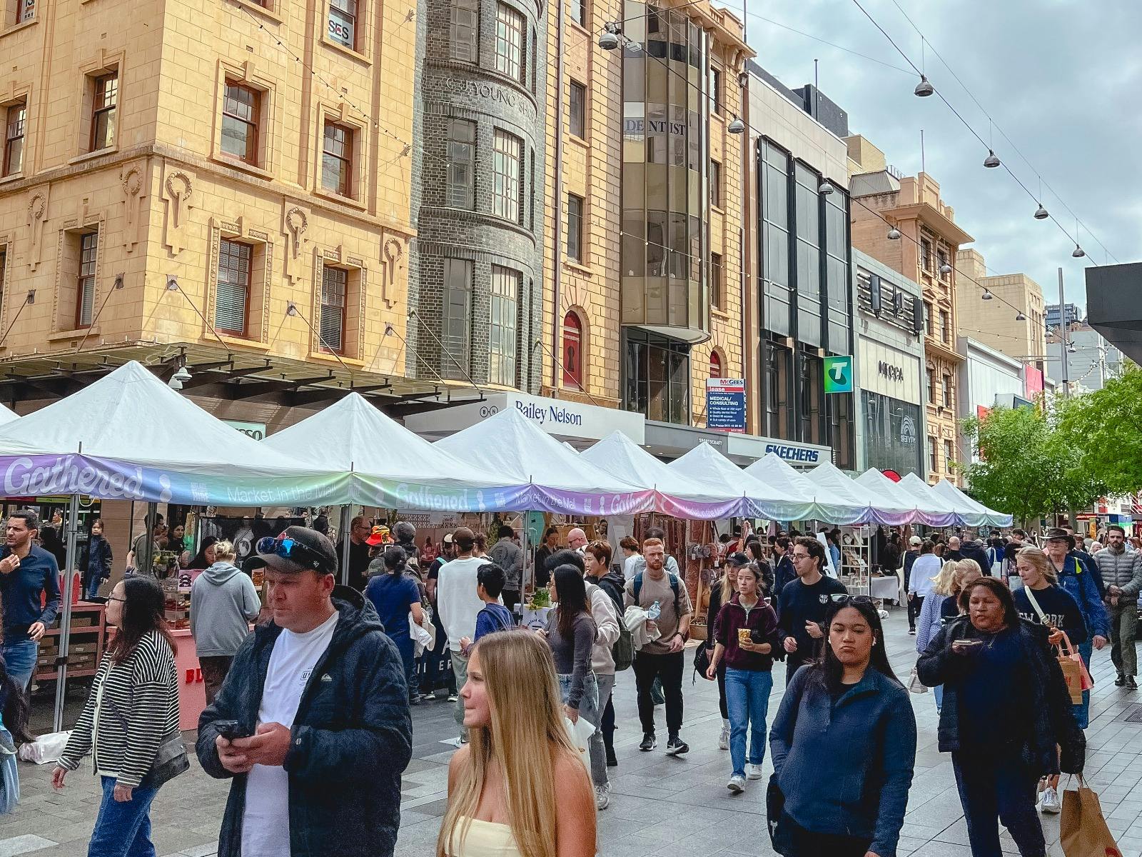 Gathered Market in the Mall