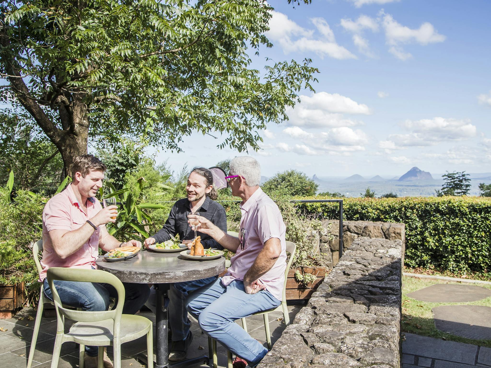 Guests enjoying lunch at Mary Cairncross Park Guests enjoying lunch at Mary Cairncross Park