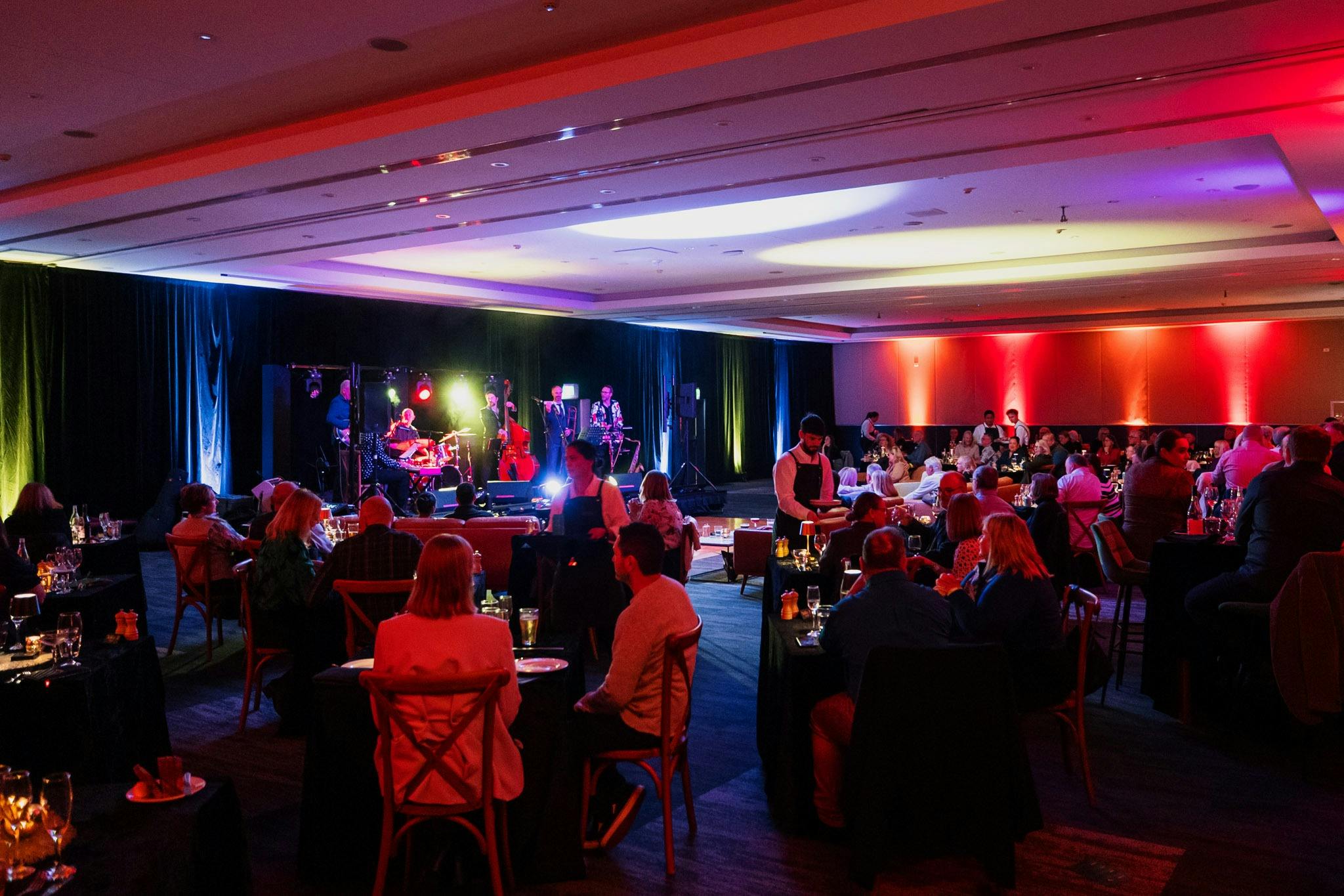 Jazz band performing in the ballroom at Rydges Resort Hunter Valley.