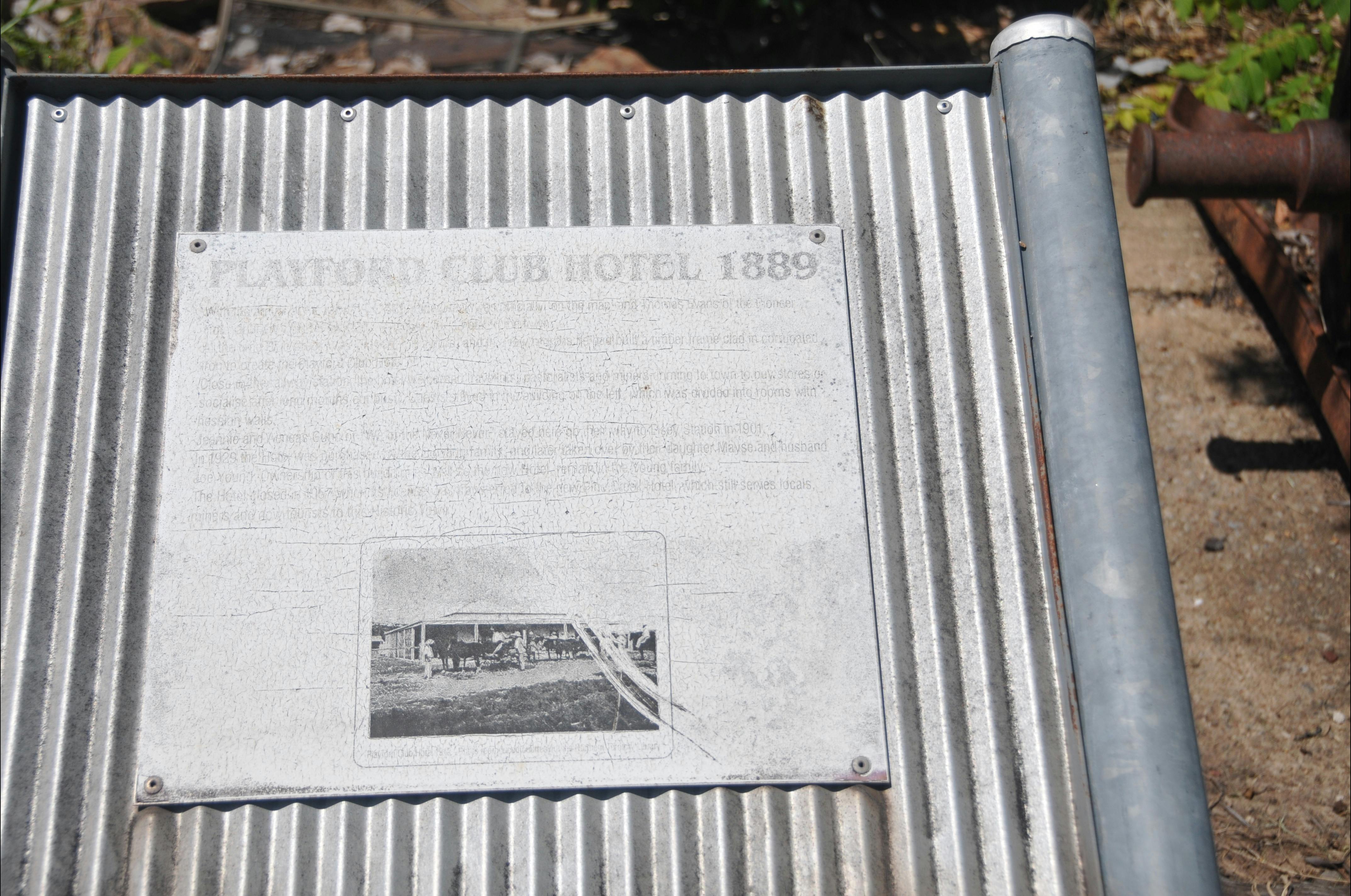 Playford Club Hotel interpretative panel