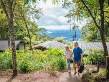 An image of a couple exploring the Binna Burra Campsite An image of a couple exploring the Binna Burra Campsite