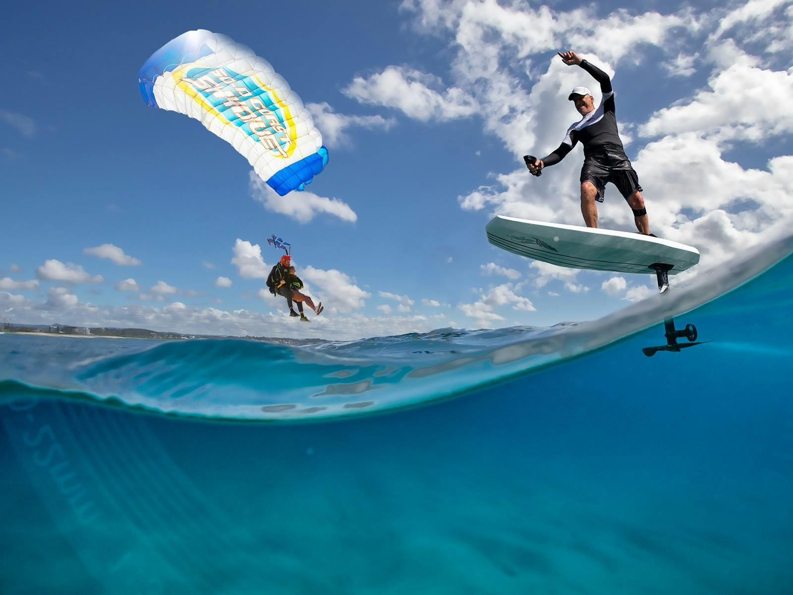 Skydive tandem and eFoil