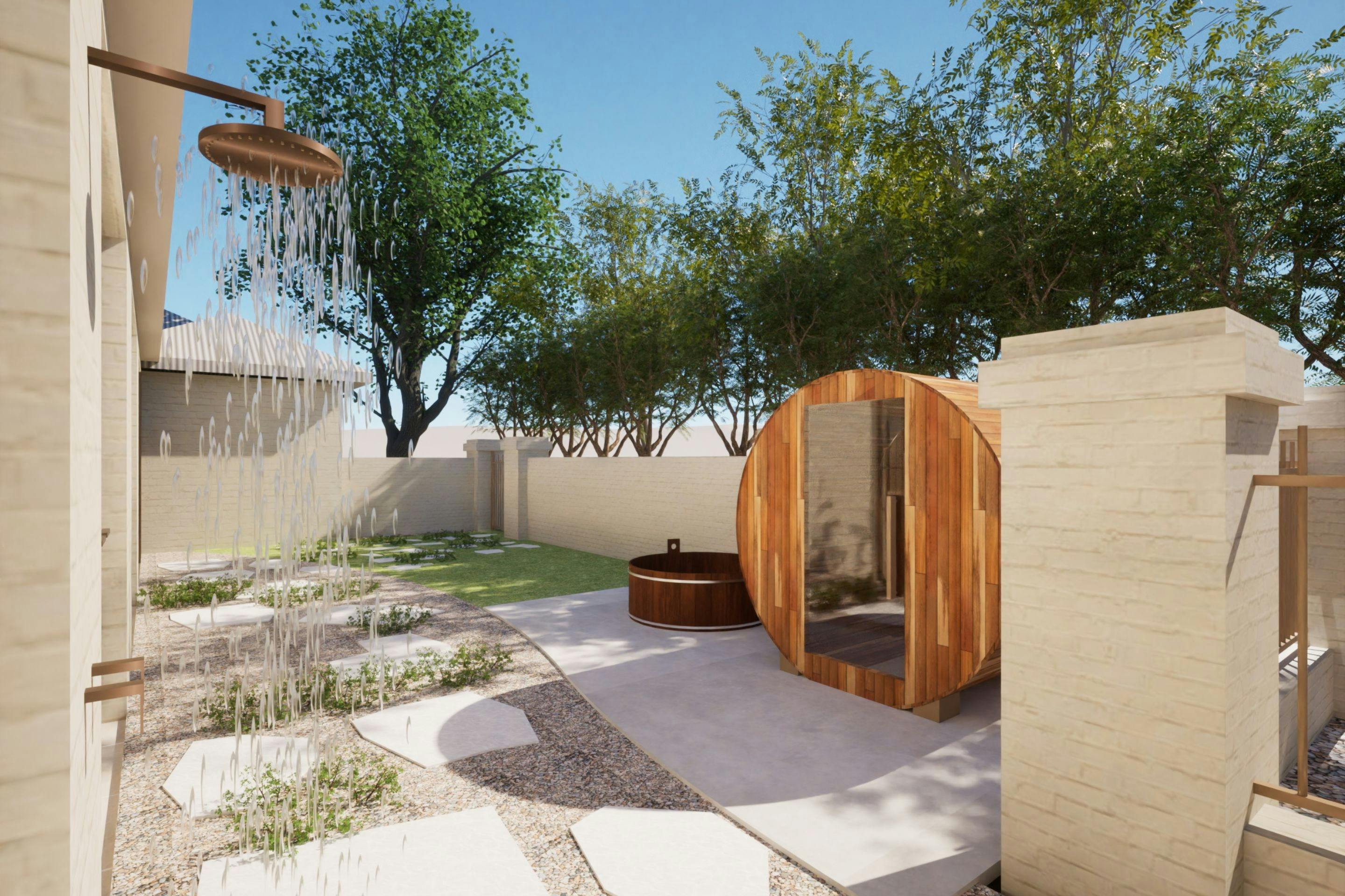 Outdoor Barrel Sauna & Cold Plunge