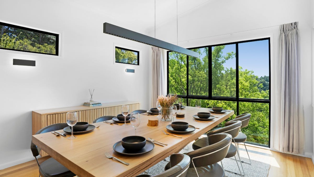 Dining area with sweeping views of the Sunshine Coast Hinterland