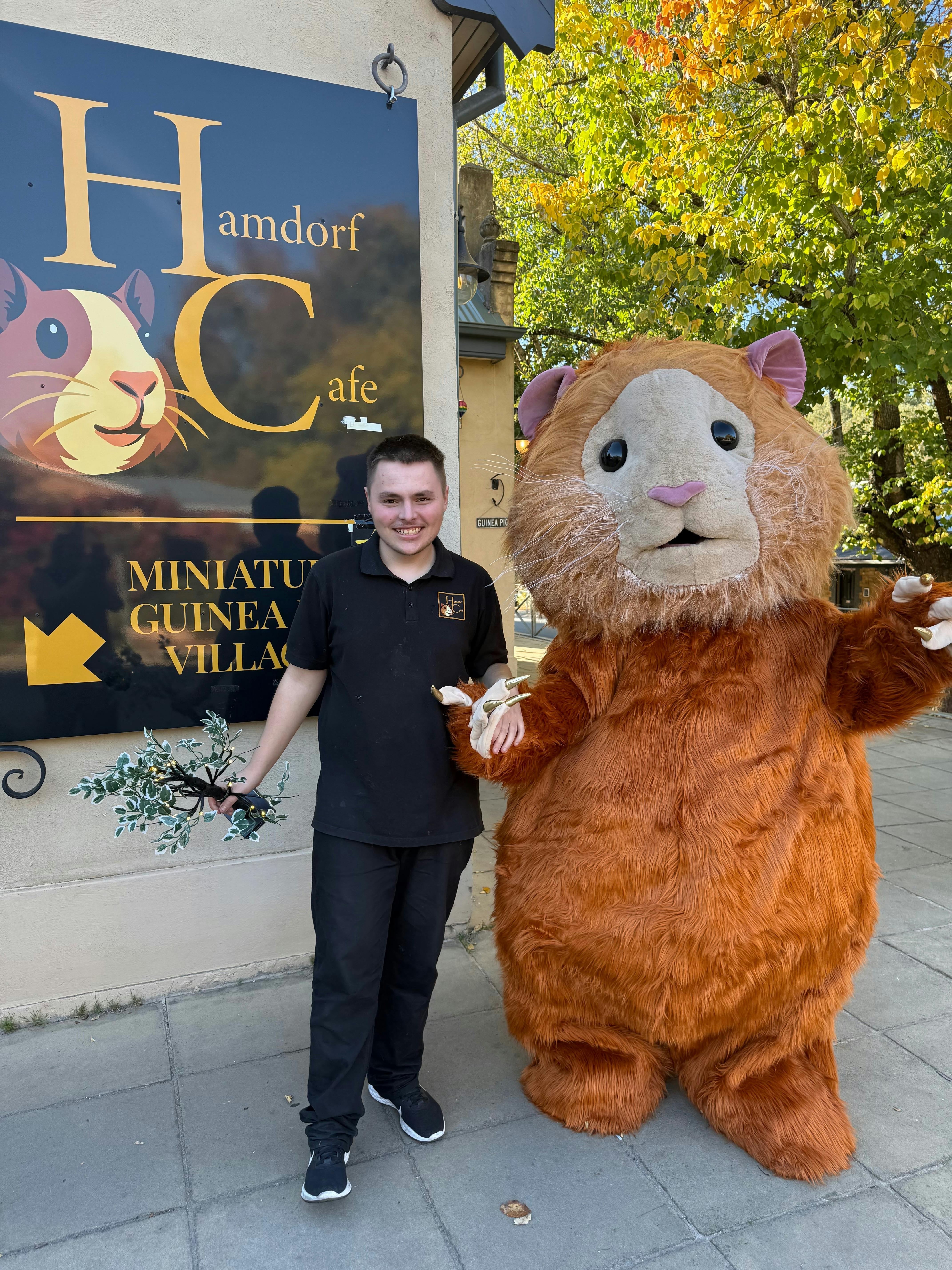 Hammy the Guinea Pig at Hamdorf Cafe - come on down and meet the most adorable Guinea Pigs in S.A.