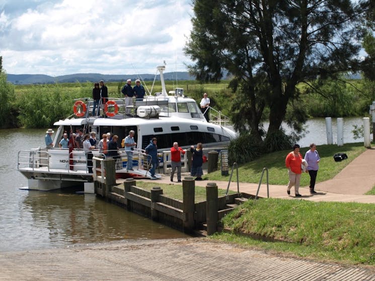 Guests getting off the vessel 'Bay Connections' heading towards Morpeth