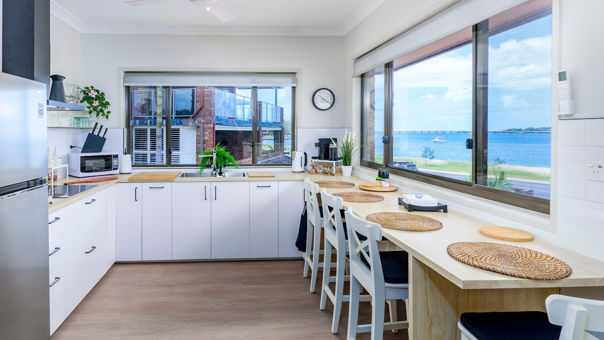 Kitchen overlooking Pumicestone Passage
