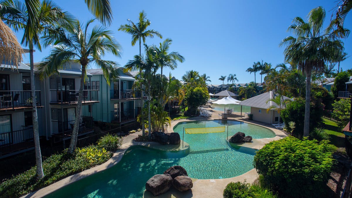 Three Large Lagoon style swimming pools