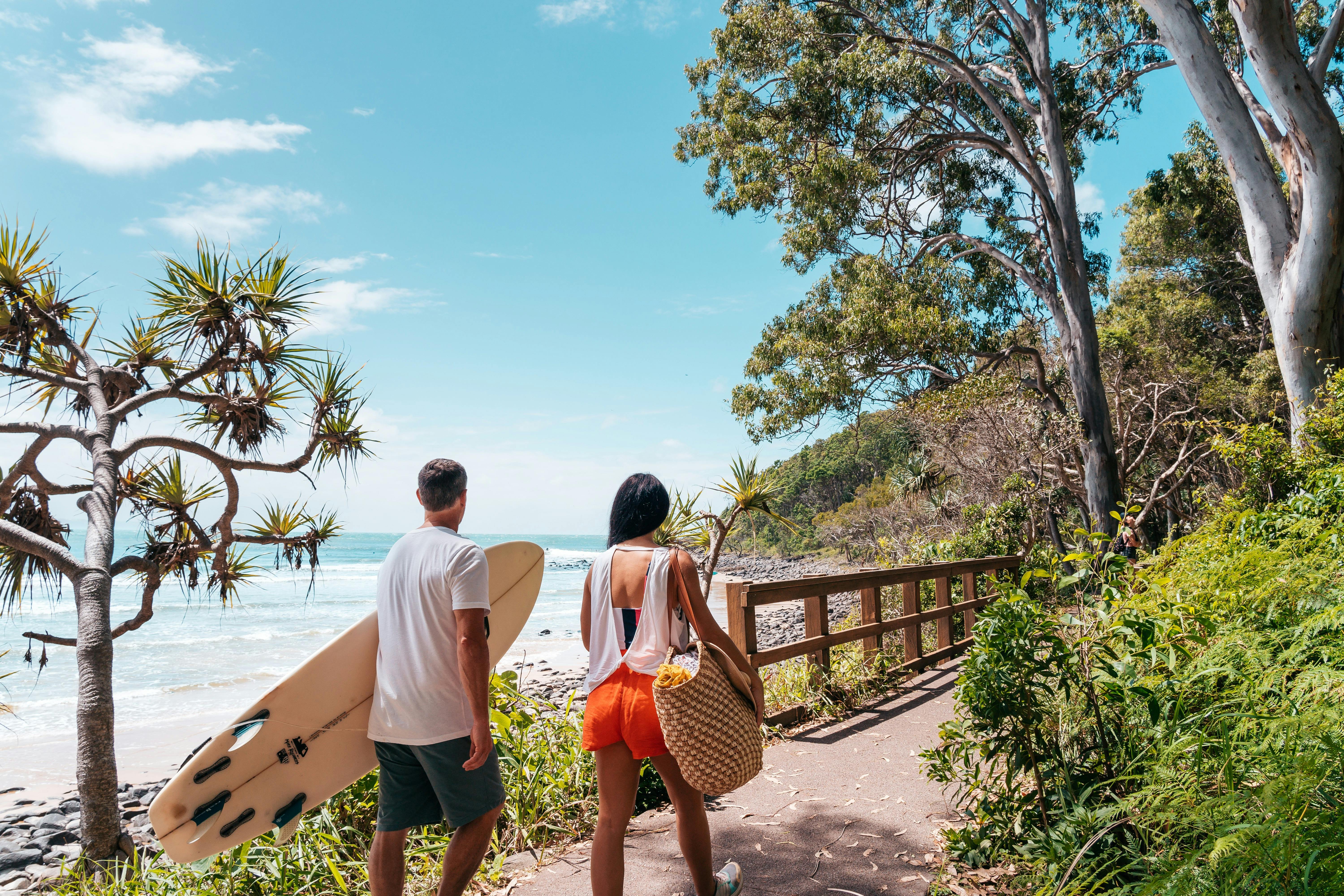 People walking on a walking trail at Noosa