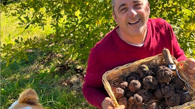 Largo truffle dog and Chef Christophe