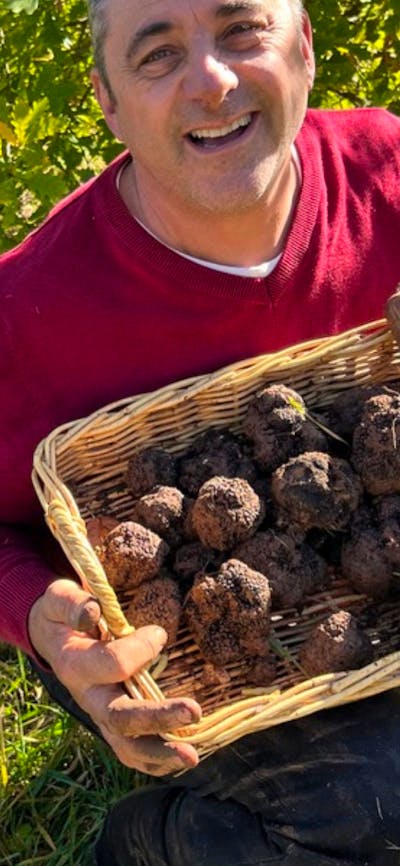 Largo truffle dog and Chef Christophe