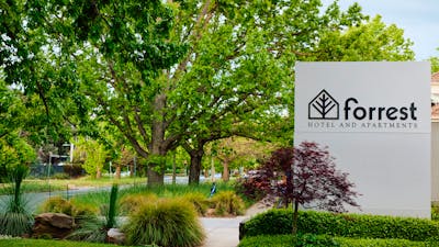 Forrest Hotel and Apartments sign