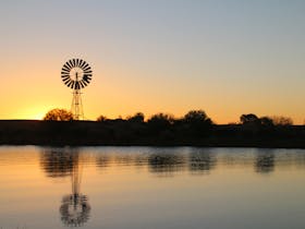 Sunset view over deputy dam