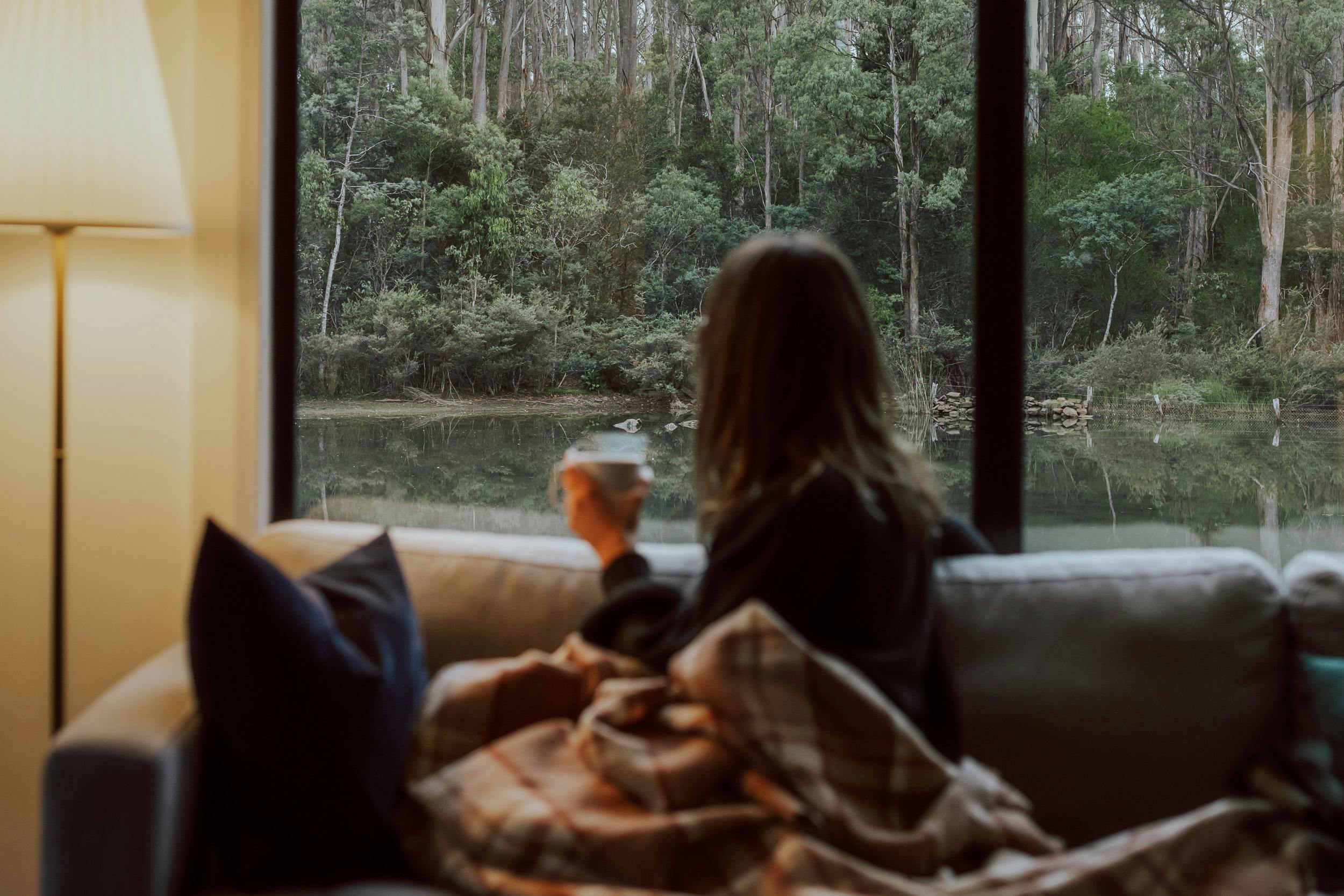 Spectacular bush and water views from the living room