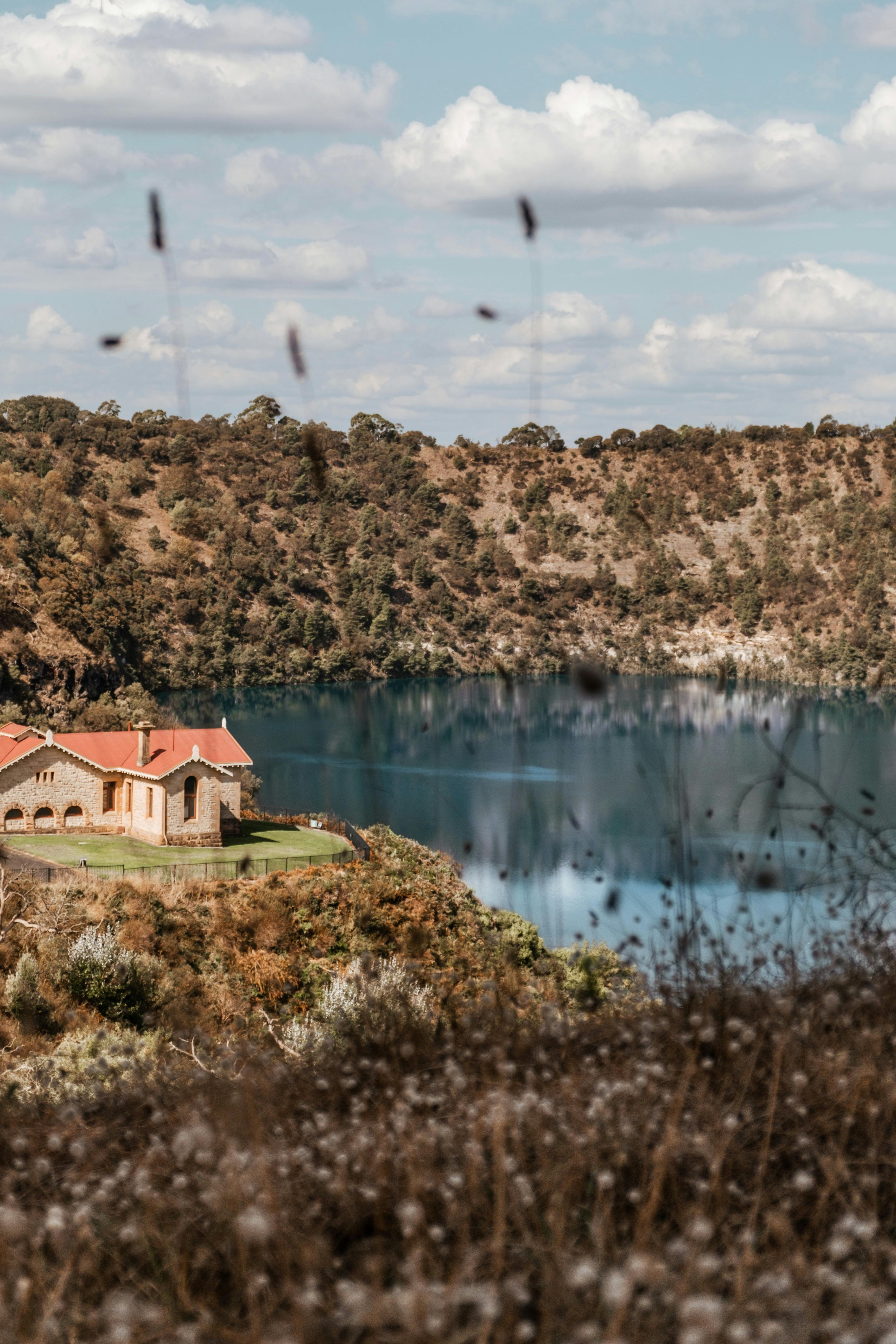 lake in a volcanic crater
