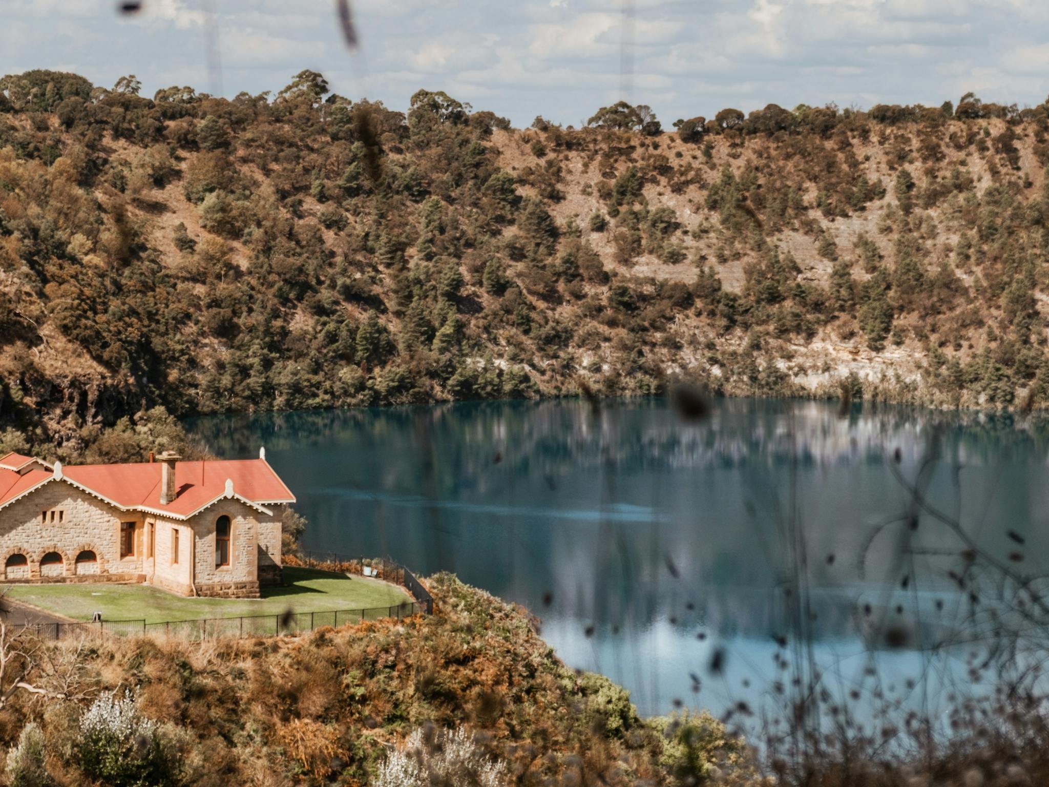 lake in a volcanic crater