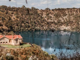 lake in a volcanic crater