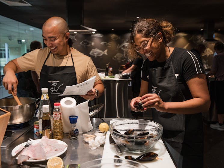 couple cooking