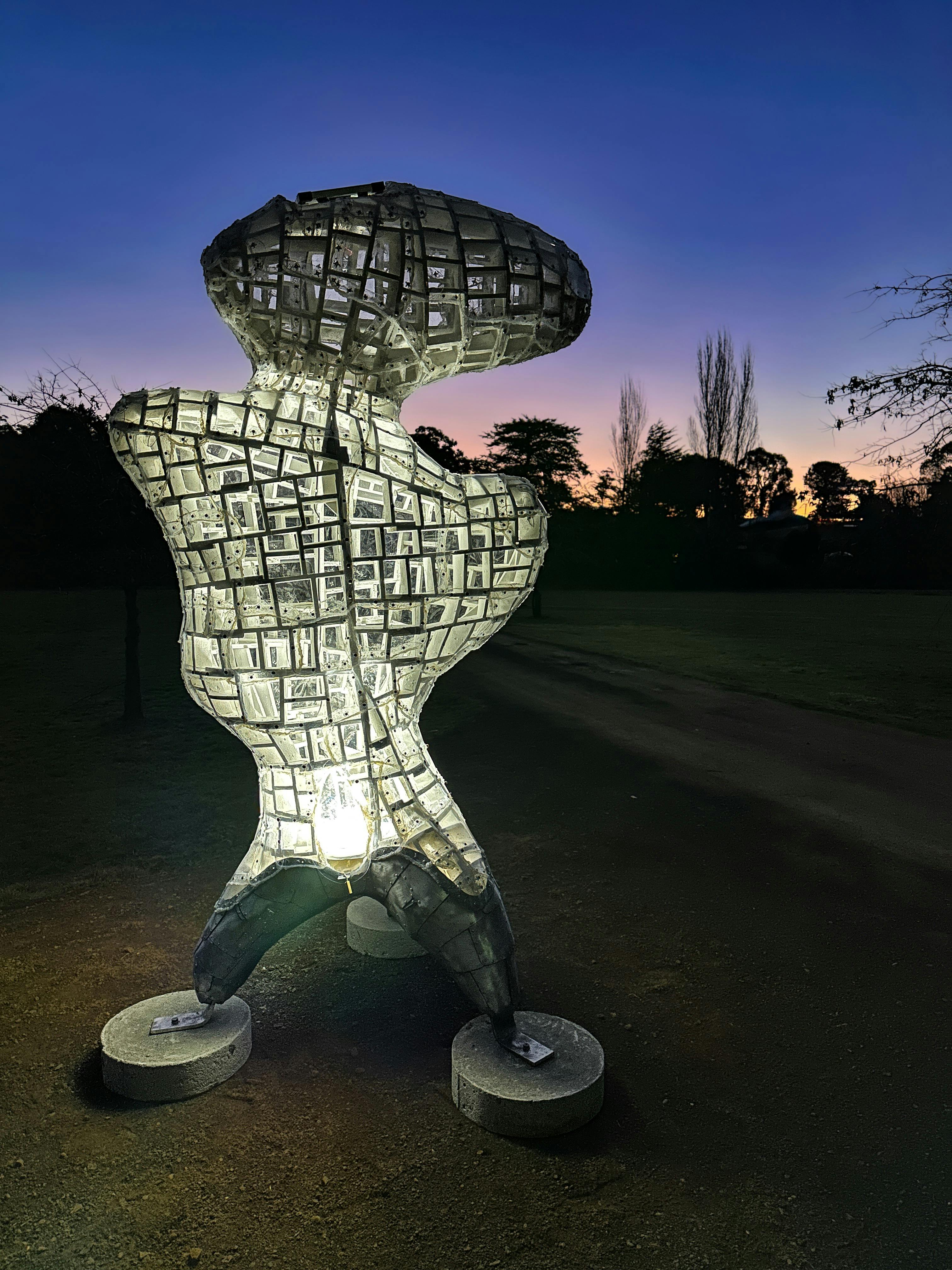 Illuminated, abstract sculpture at Koonya Hall grounds for the festival's opening event, Luminance.