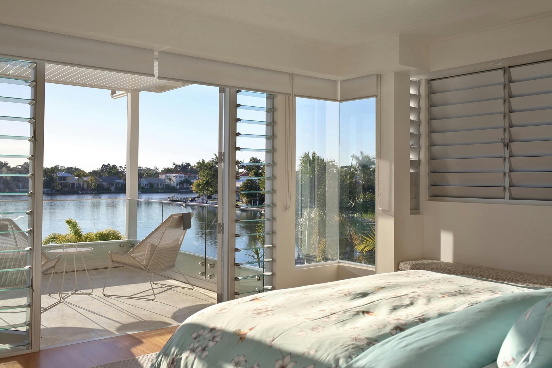 Upper level features two master suites with views, walk-in robes and ensuite bathrooms