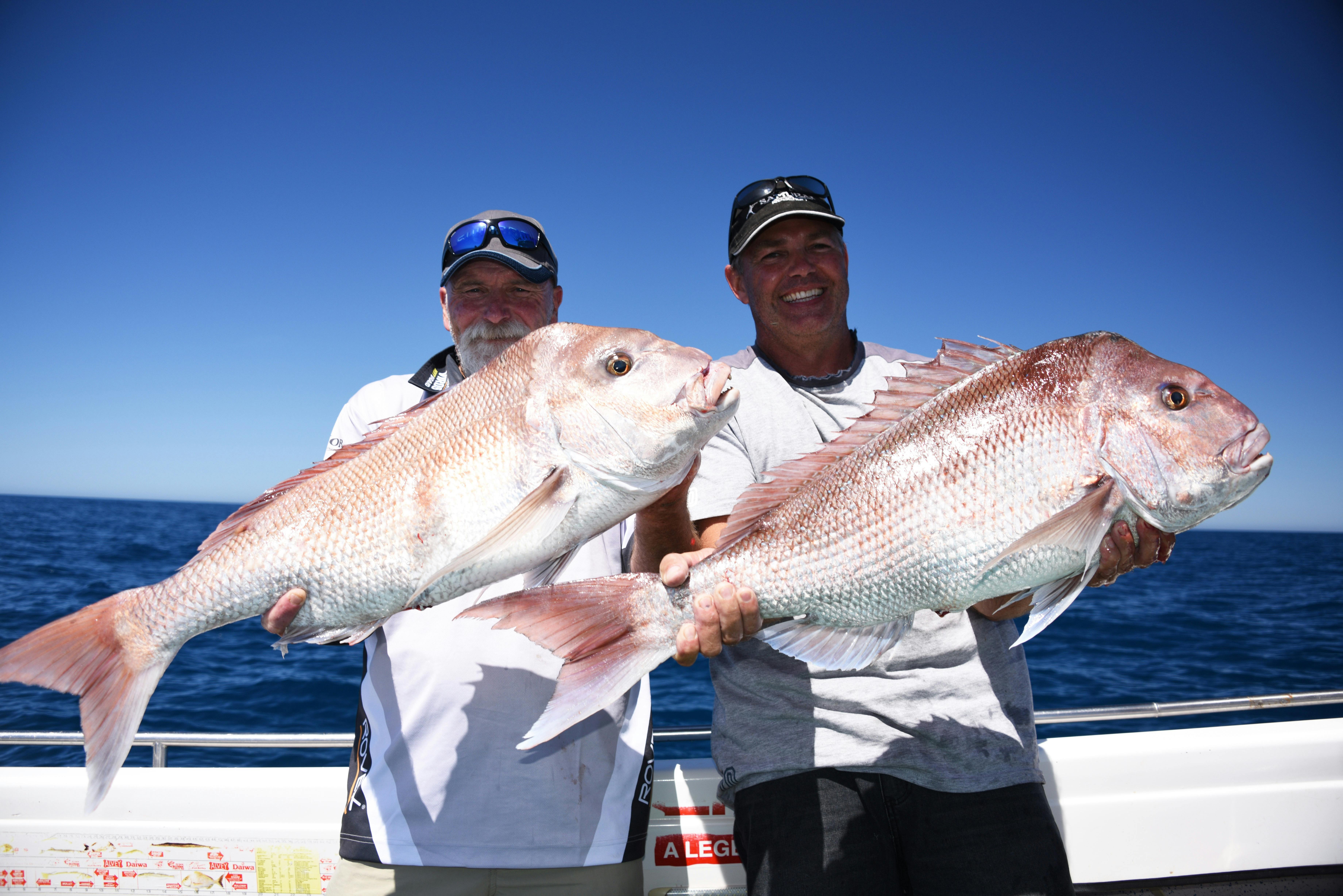 The skipper and customer with some nice snapper