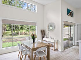 Dining room suite and view of bushland