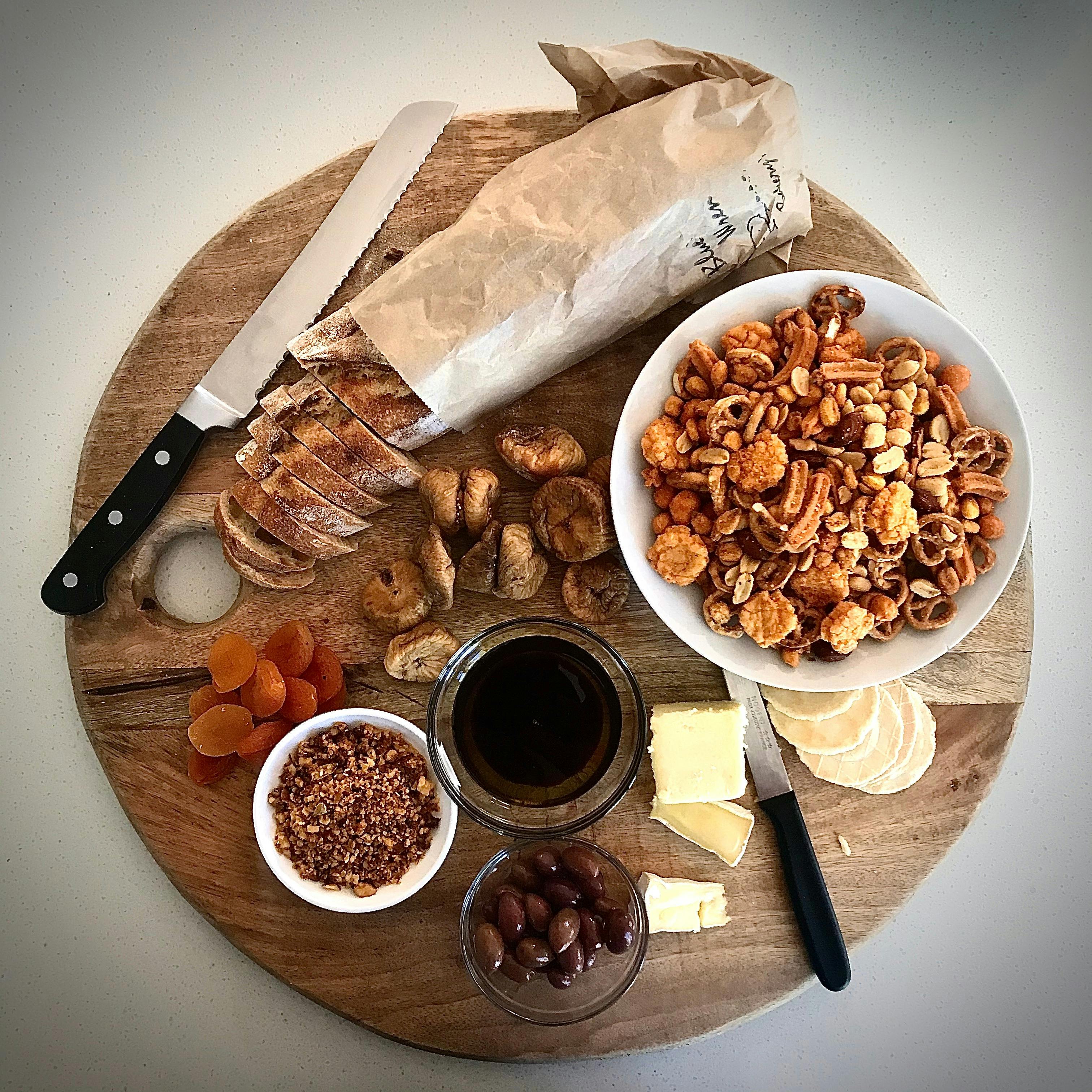 A simple afternoon snack platter of local produce