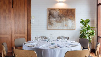 Round table in dining room