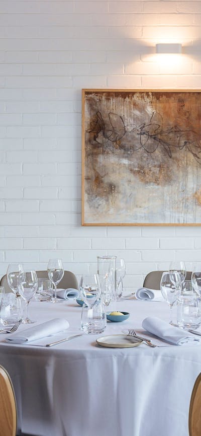 Round table in dining room