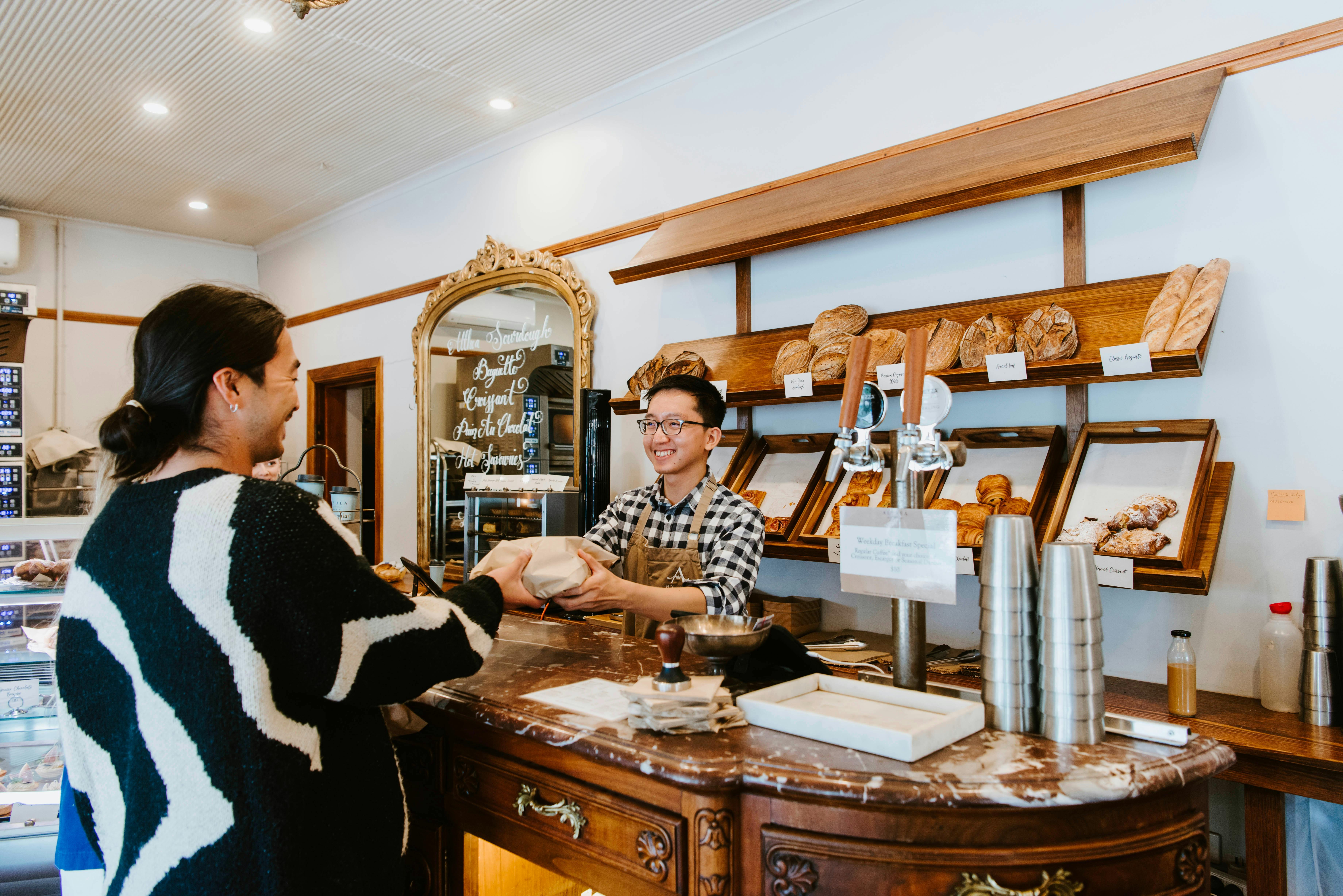 Customer being served by staff at Althea by Zin