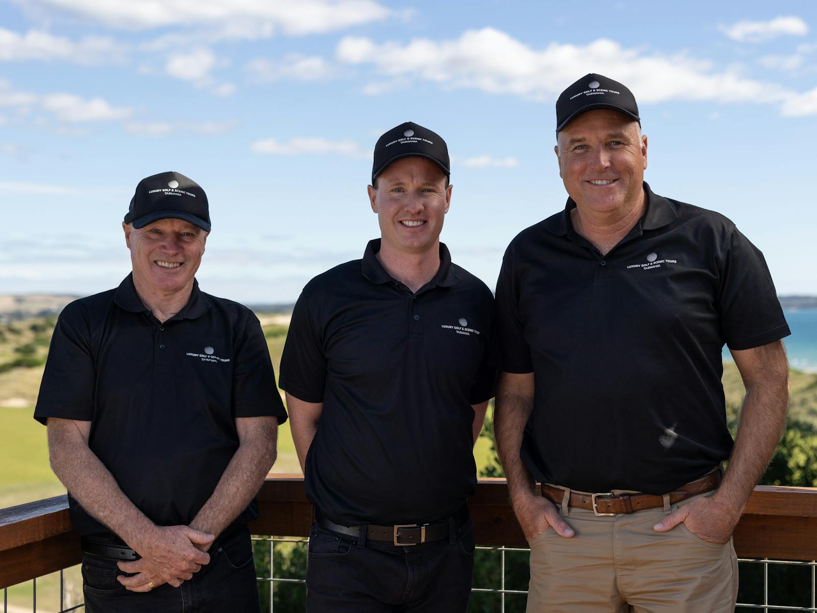The team at Luxury Golf & Scenic Tours Tasmania. Adam, Kevin and Mark