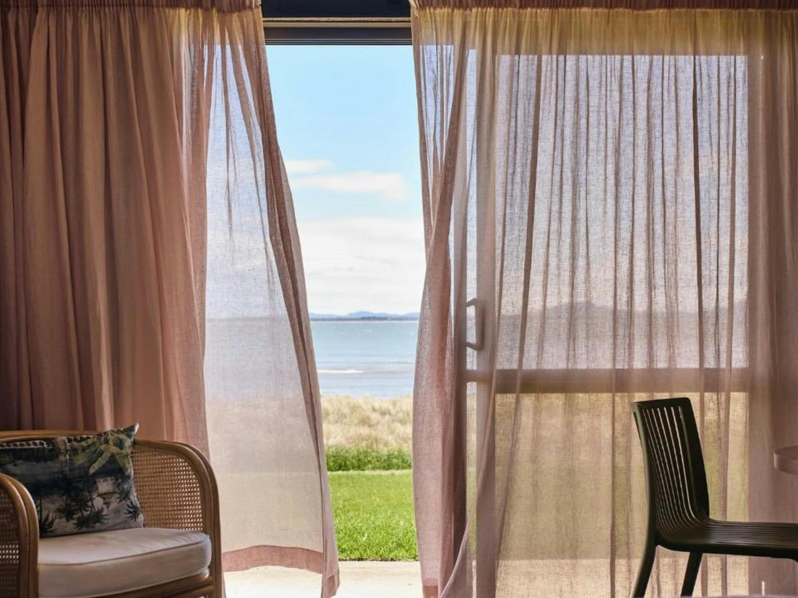 Curtain in breeze