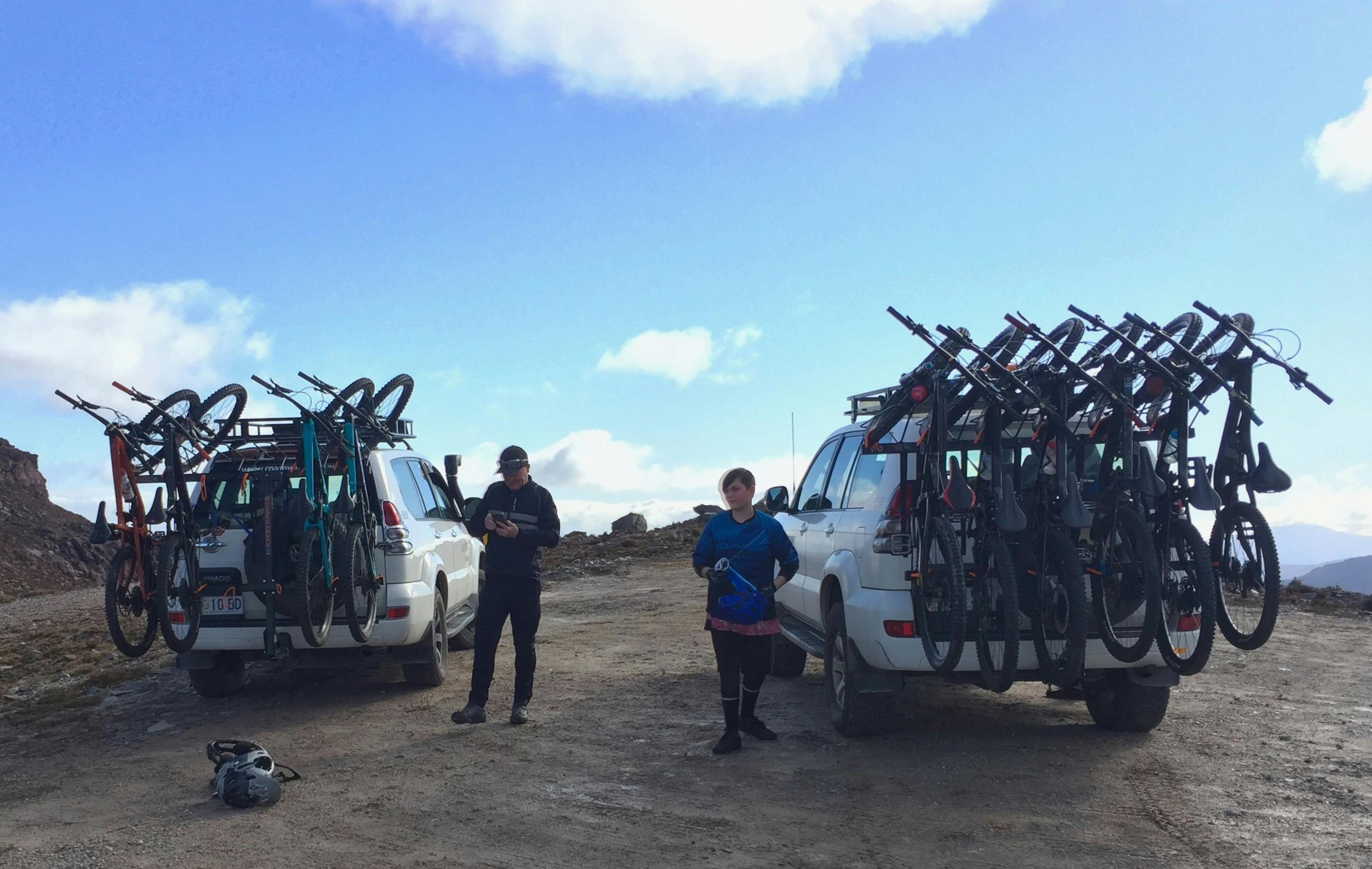 Arrived, Mt Owen MTB trail heads, Queenstown Tas