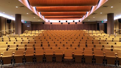 view of seats in an empty theatre