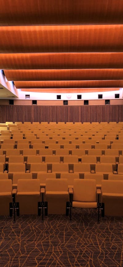 view of seats in an empty theatre