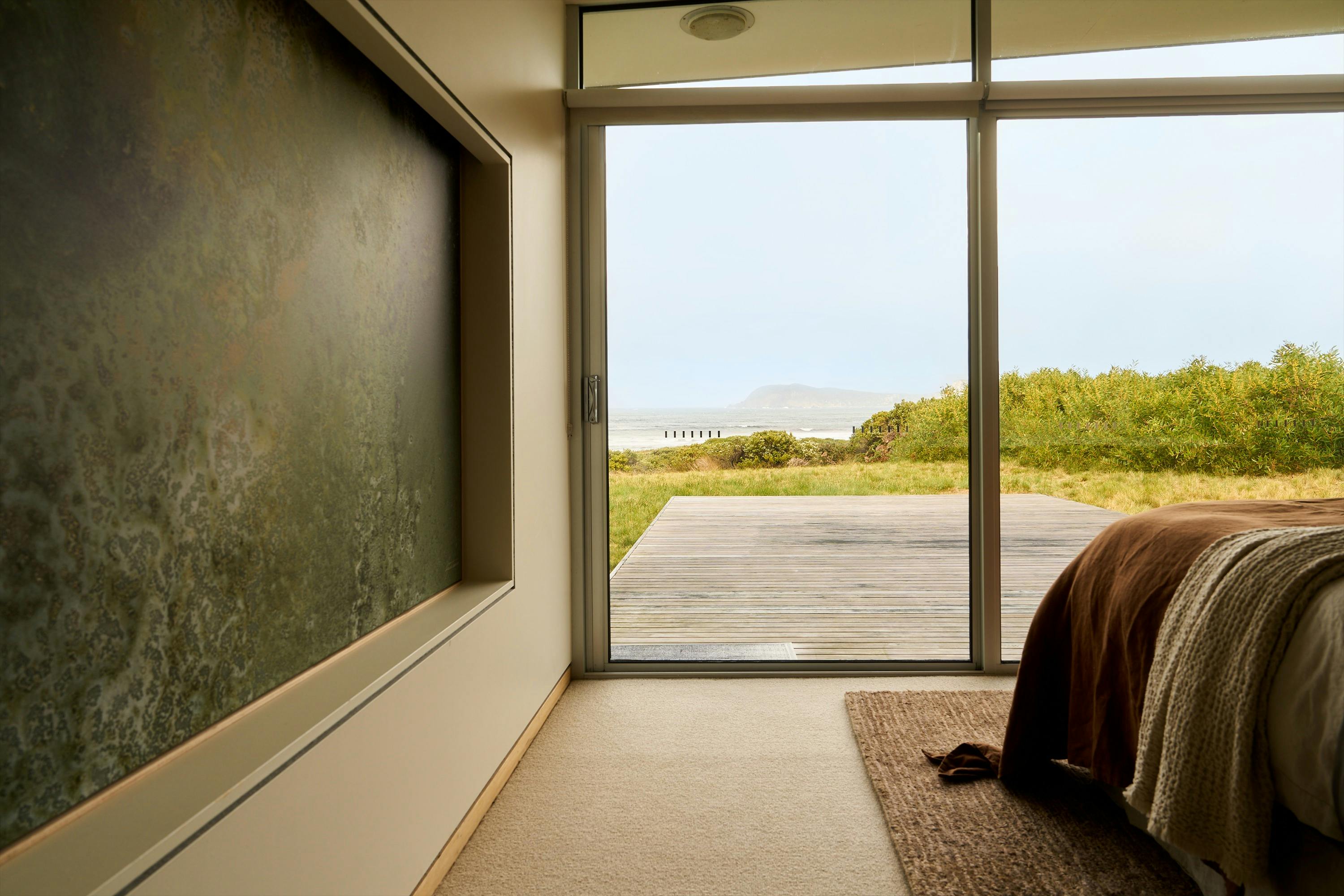 Interior of the property with views of the ocean & the beach