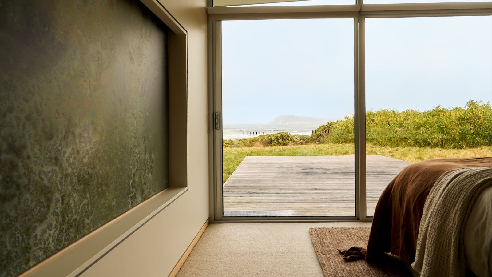 Interior of the property with views of the ocean & the beach