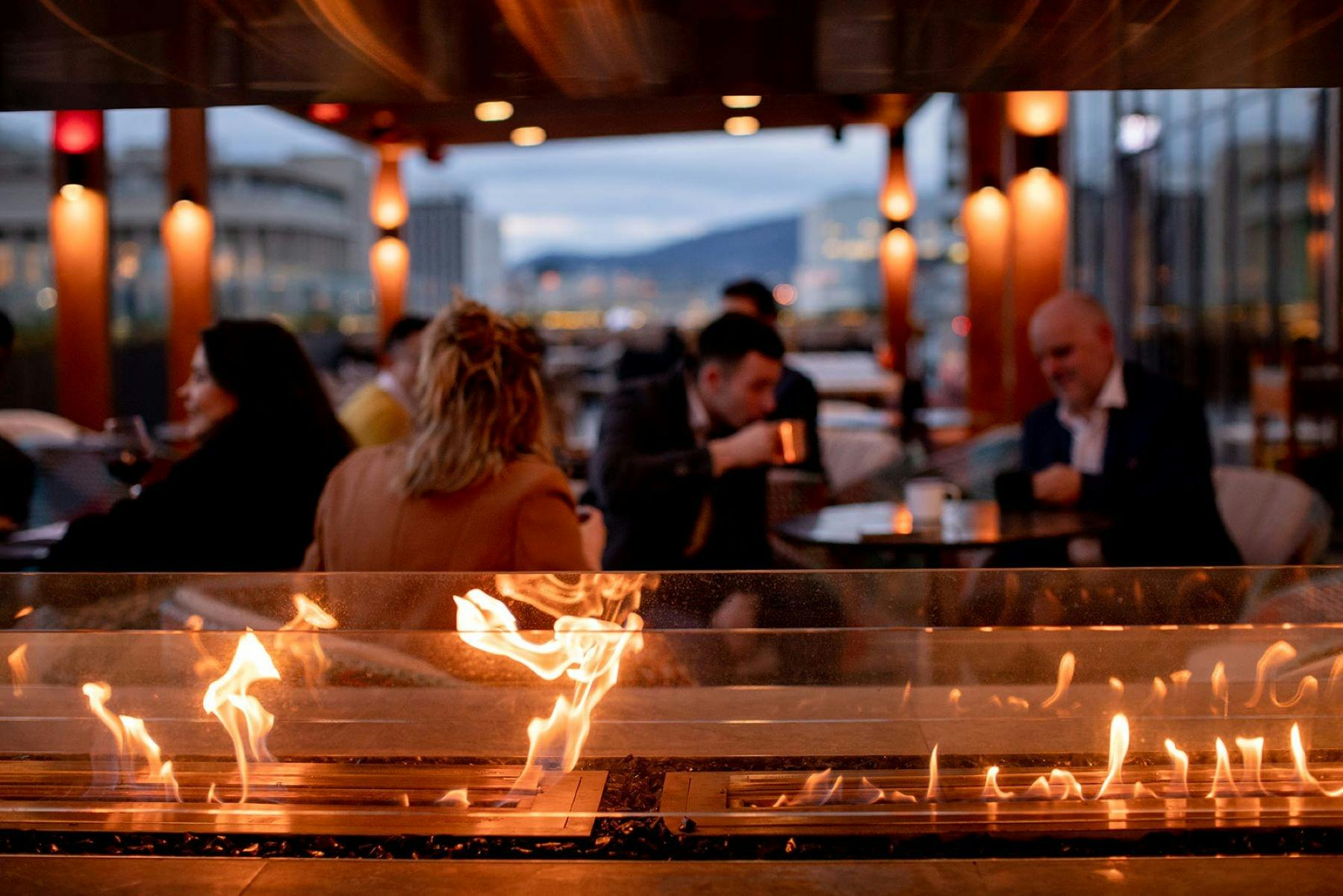 The Deck fireplace