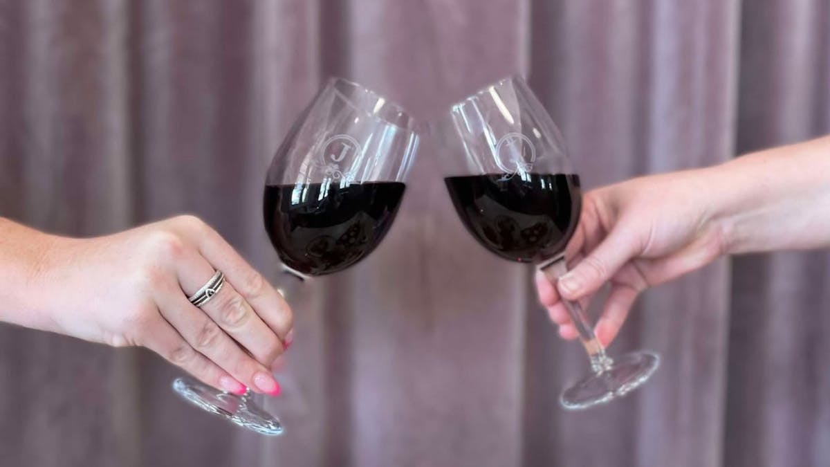 Jets Wine Glasses Cheersing