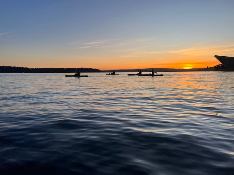 Kayaking at sunrise