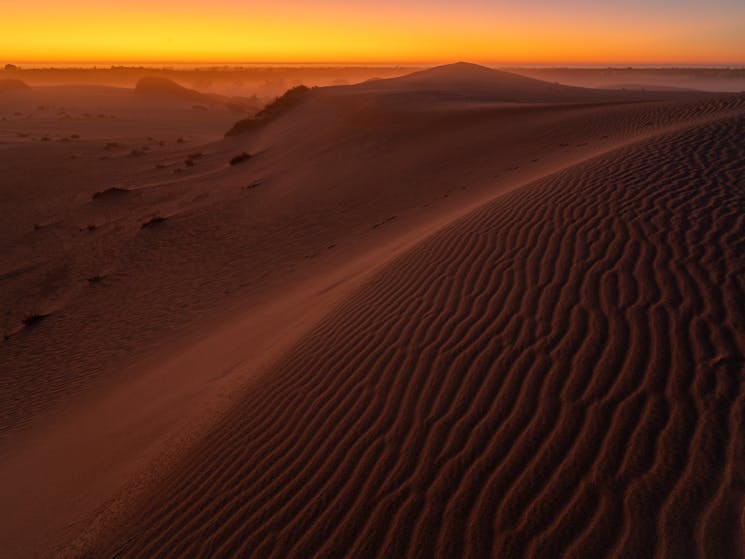 Sunrise over the dunes at Mungo National Park is a very special experience.