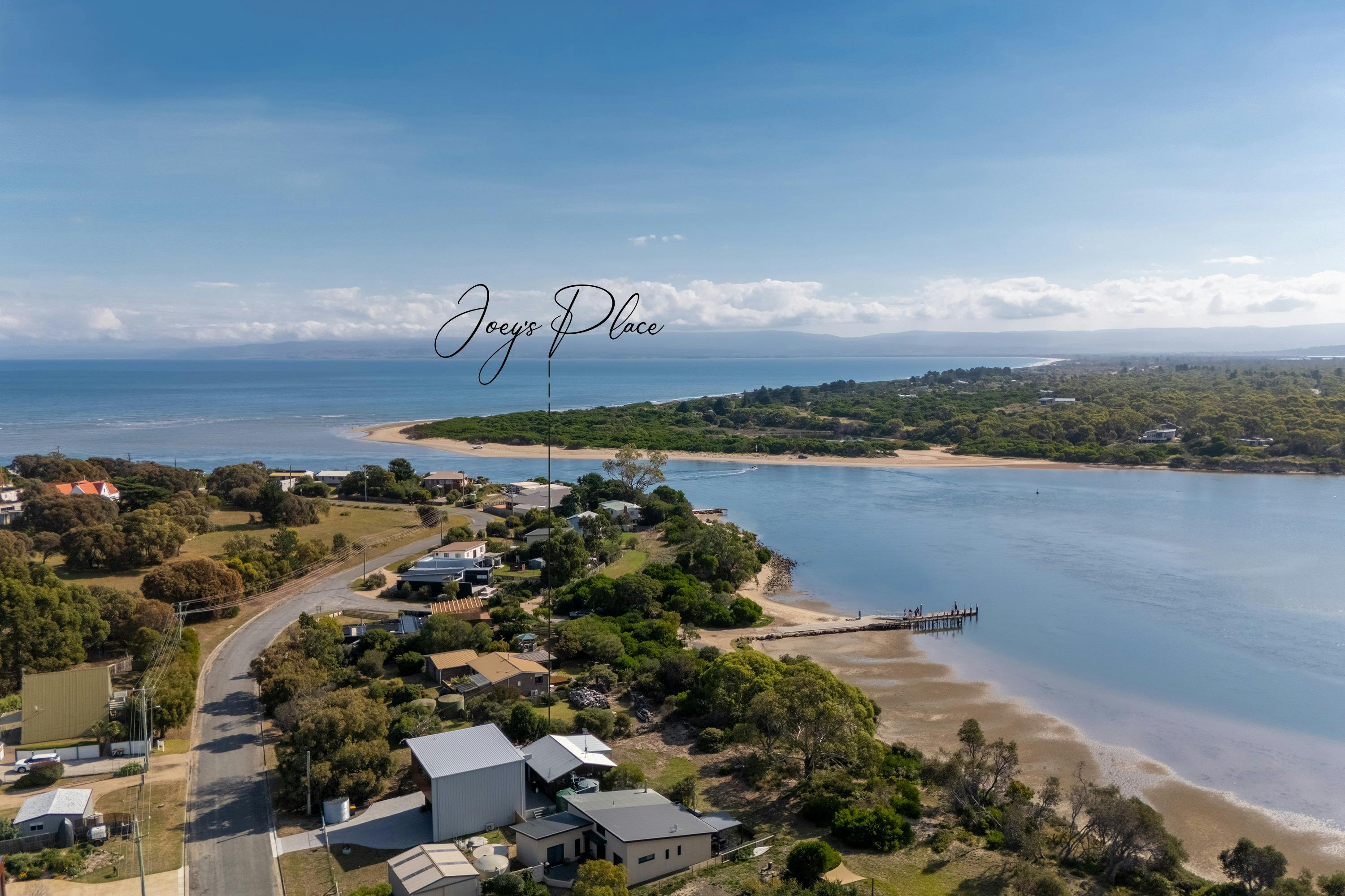 Aerial view of the waterfront location