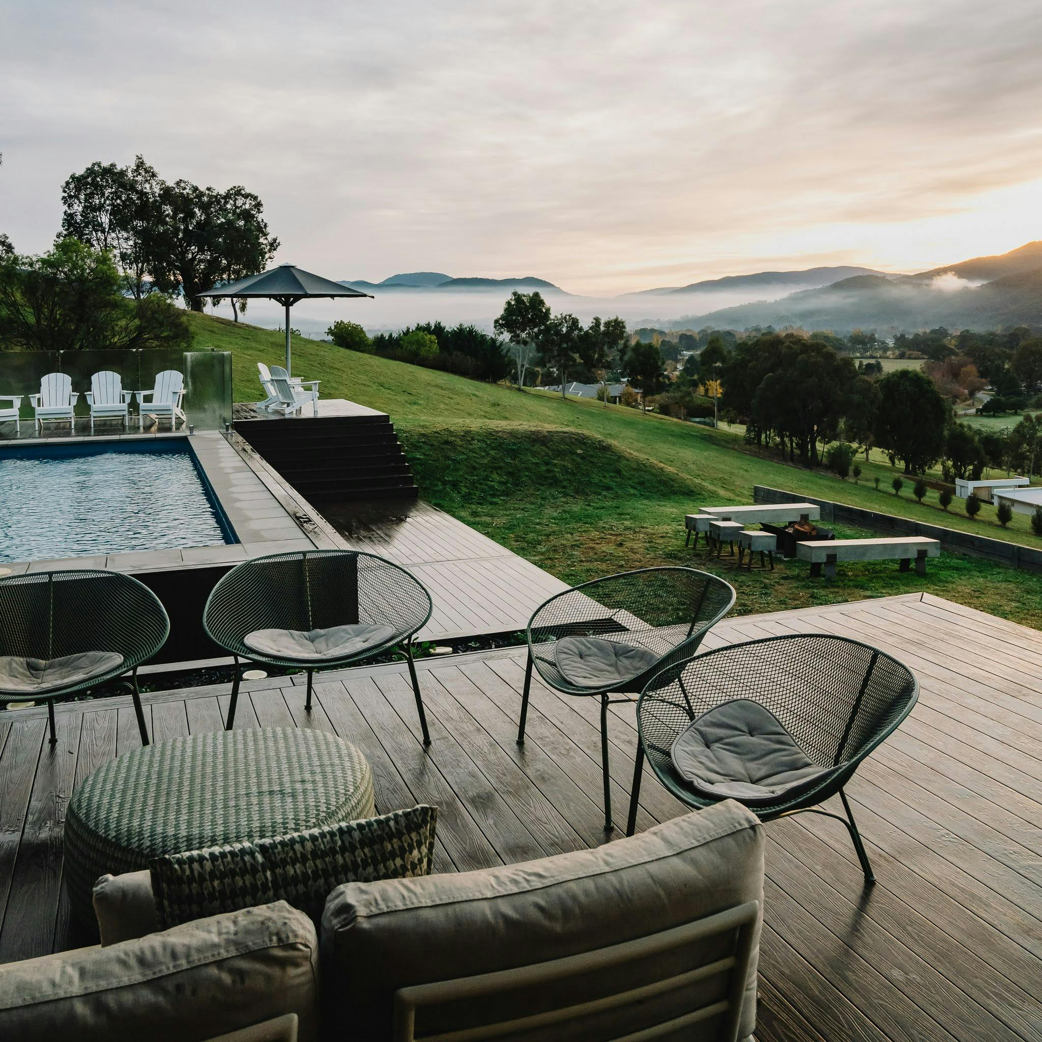 Expansive decks take the indoor spaces out -